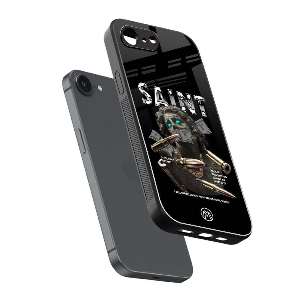saint back phone cover | glass case for iphone 16e