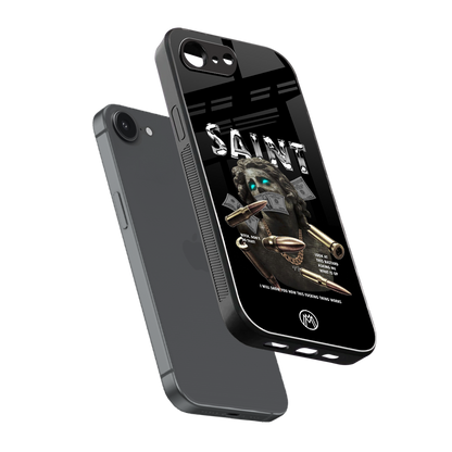 saint back phone cover | glass case for iphone 16e