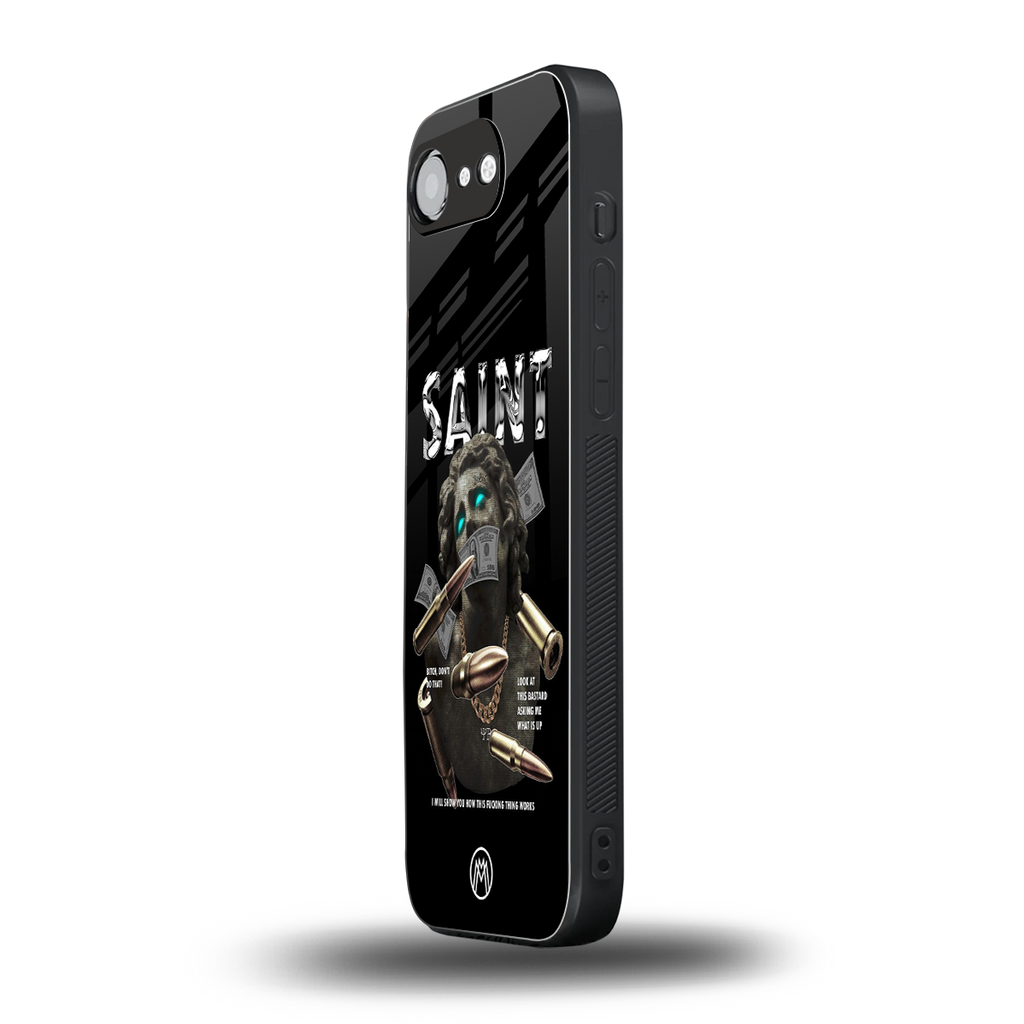 saint back phone cover | glass case for iphone 16e