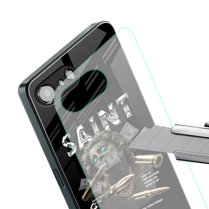 saint back phone cover | glass case for iphone 16e