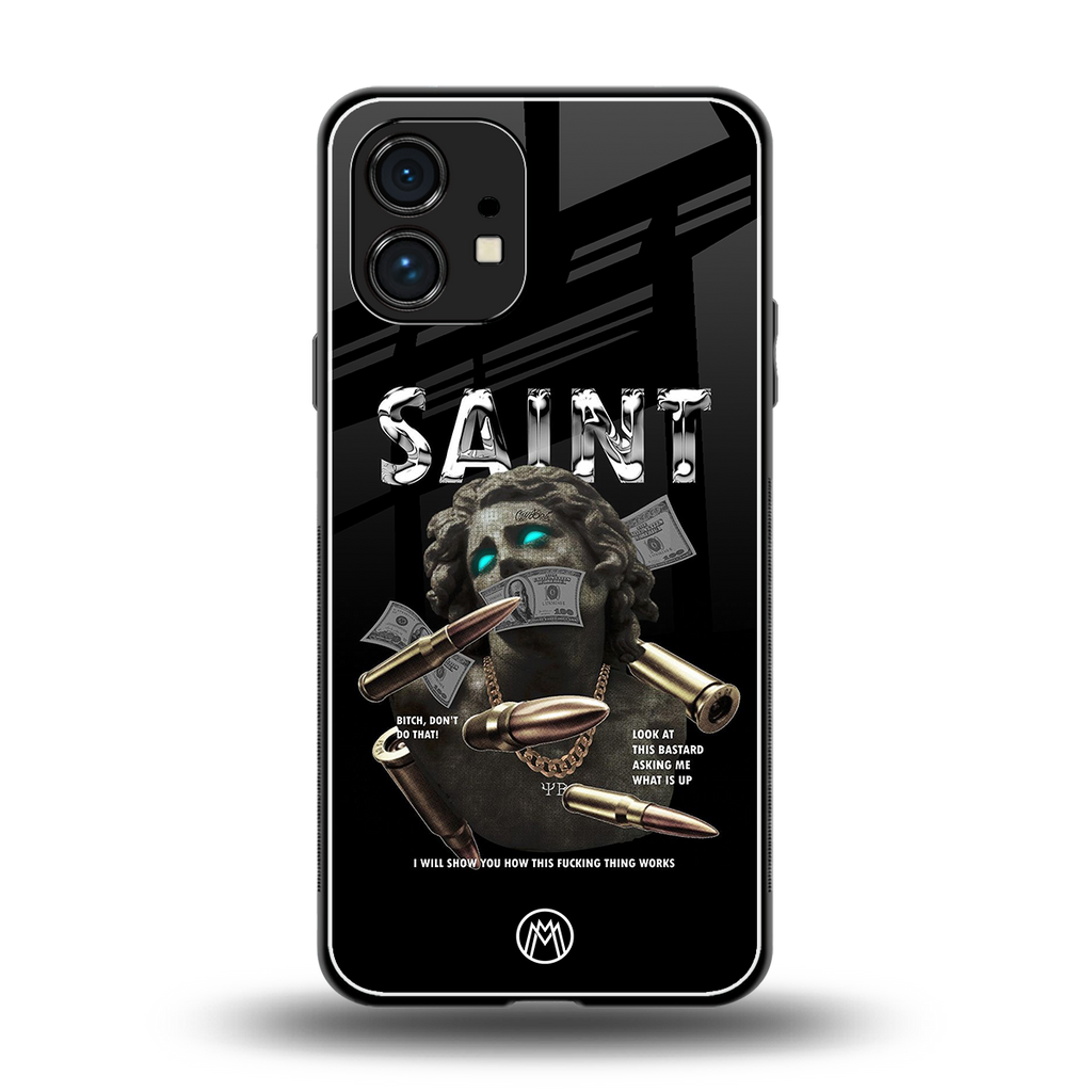 saint back phone cover | glass case for nothing phone 1