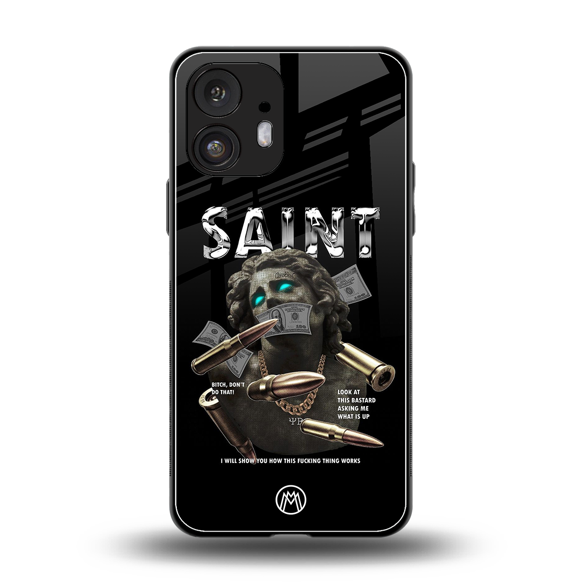saint back phone cover | glass case for nothing phone 2
