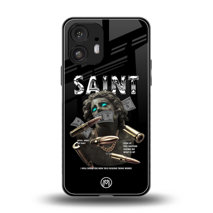 saint back phone cover | glass case for nothing phone 2