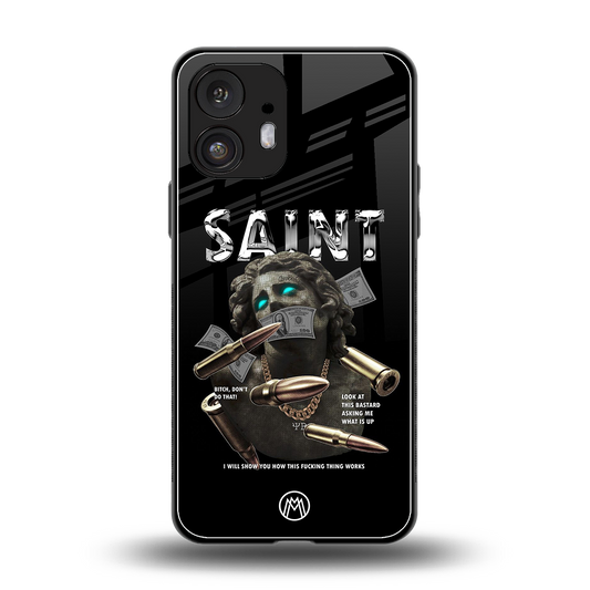 saint back phone cover | glass case for nothing phone 2