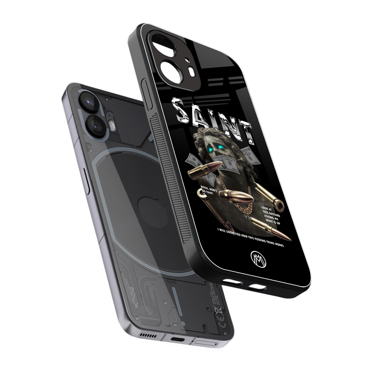 saint back phone cover | glass case for nothing phone 2
