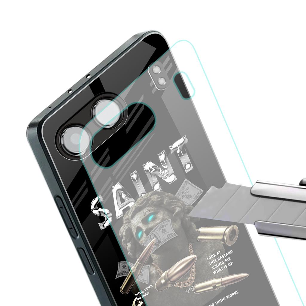 saint back phone cover | glass case for oneplus nord 4