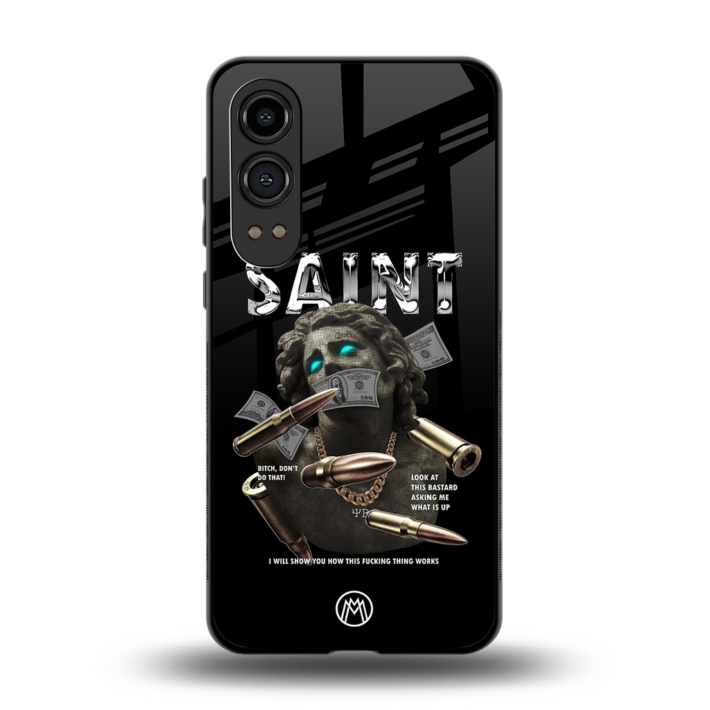 saint back phone cover | glass case for oneplus nord ce 4 lite