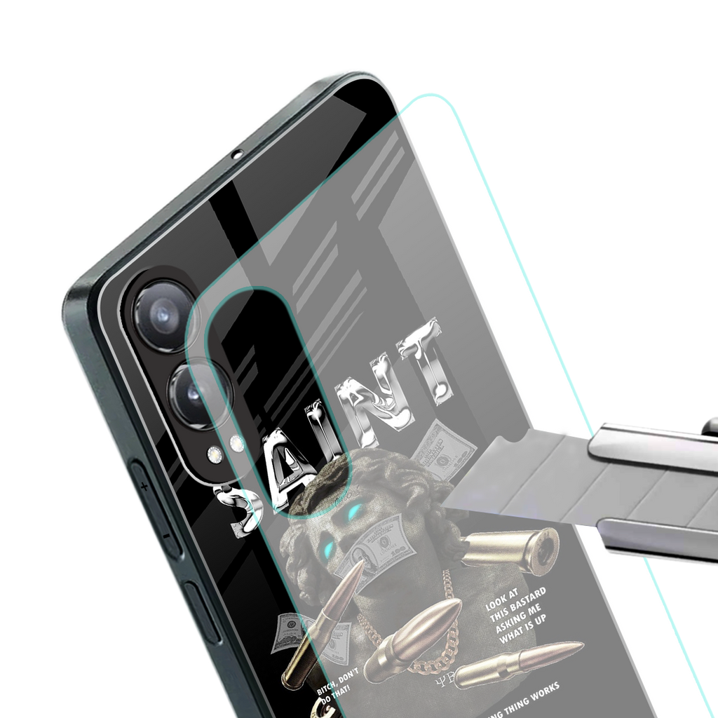 saint back phone cover | glass case for oneplus nord ce 4 lite