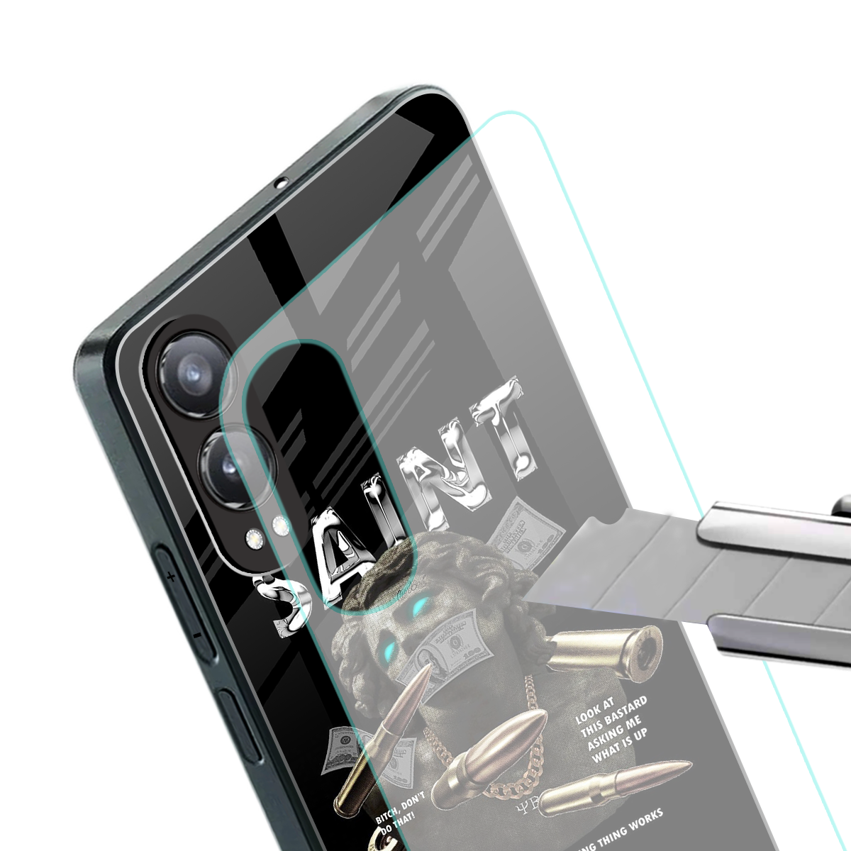 saint back phone cover | glass case for oneplus nord ce 4 lite