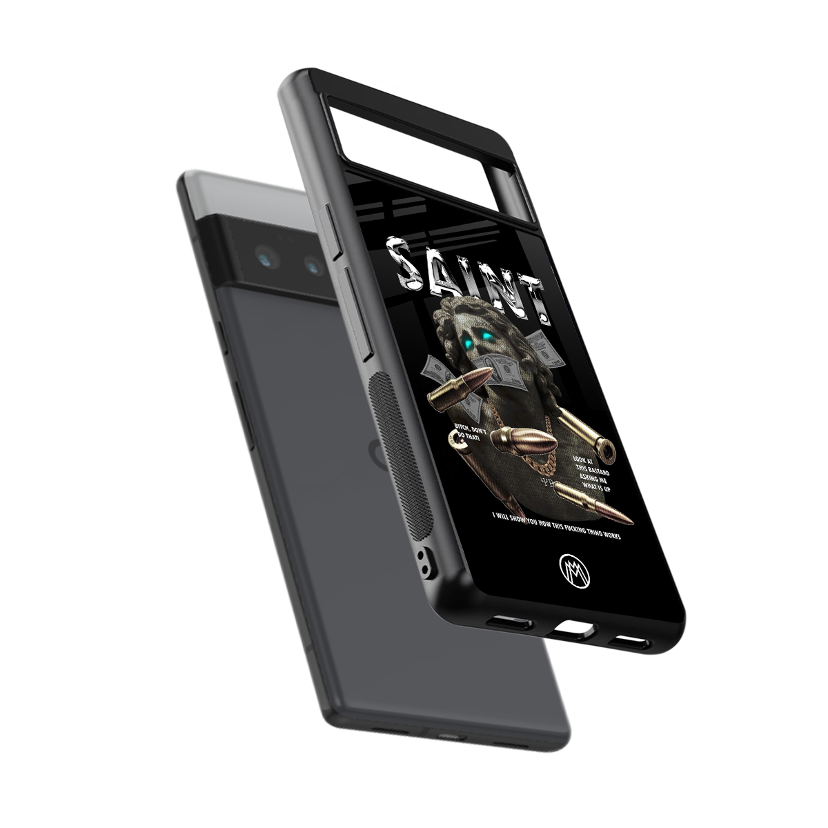 saint back phone cover | glass case for google pixel 6 pro
