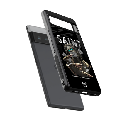 saint back phone cover | glass case for google pixel 6 pro