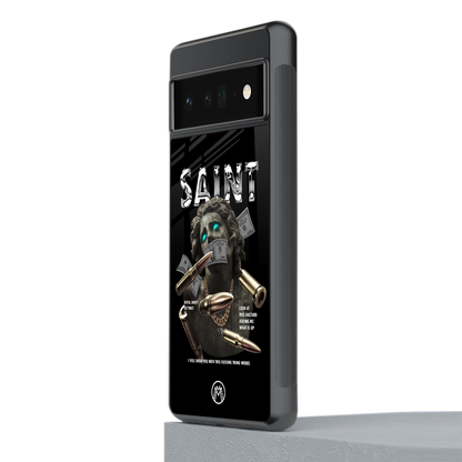 saint back phone cover | glass case for google pixel 6 pro