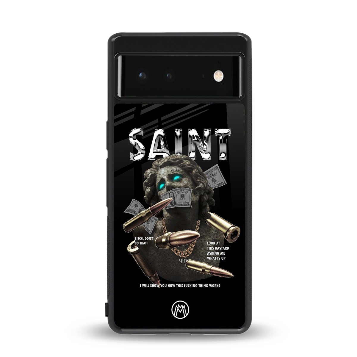 saint back phone cover | glass case for google pixel 6