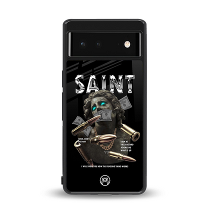 saint back phone cover | glass case for Google Pixel 6A