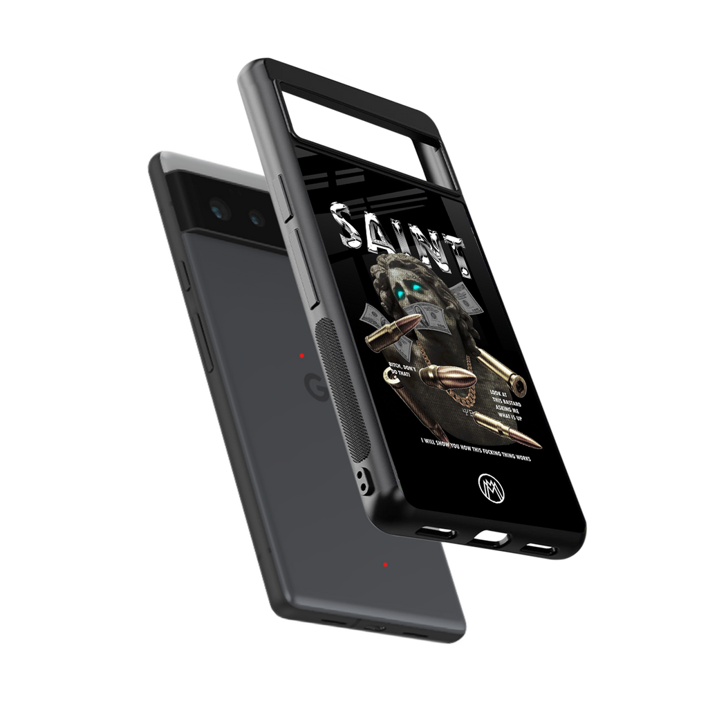 saint back phone cover | glass case for Google Pixel 6A