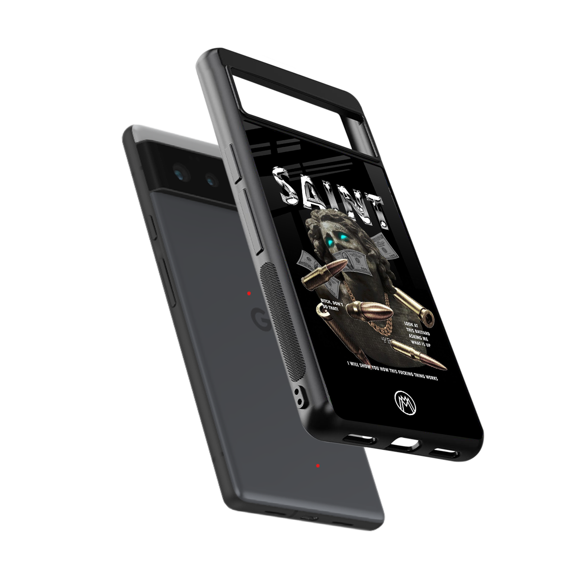 saint back phone cover | glass case for Google Pixel 6A