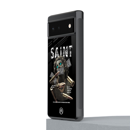 saint back phone cover | glass case for Google Pixel 6A