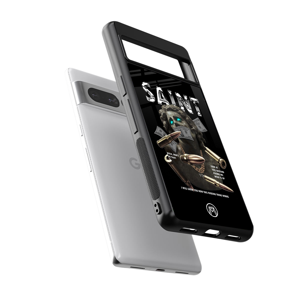 saint back phone cover | glass case for google pixel 7 pro