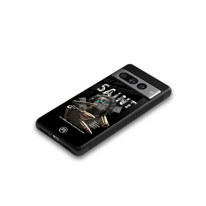 saint back phone cover | glass case for google pixel 7 pro
