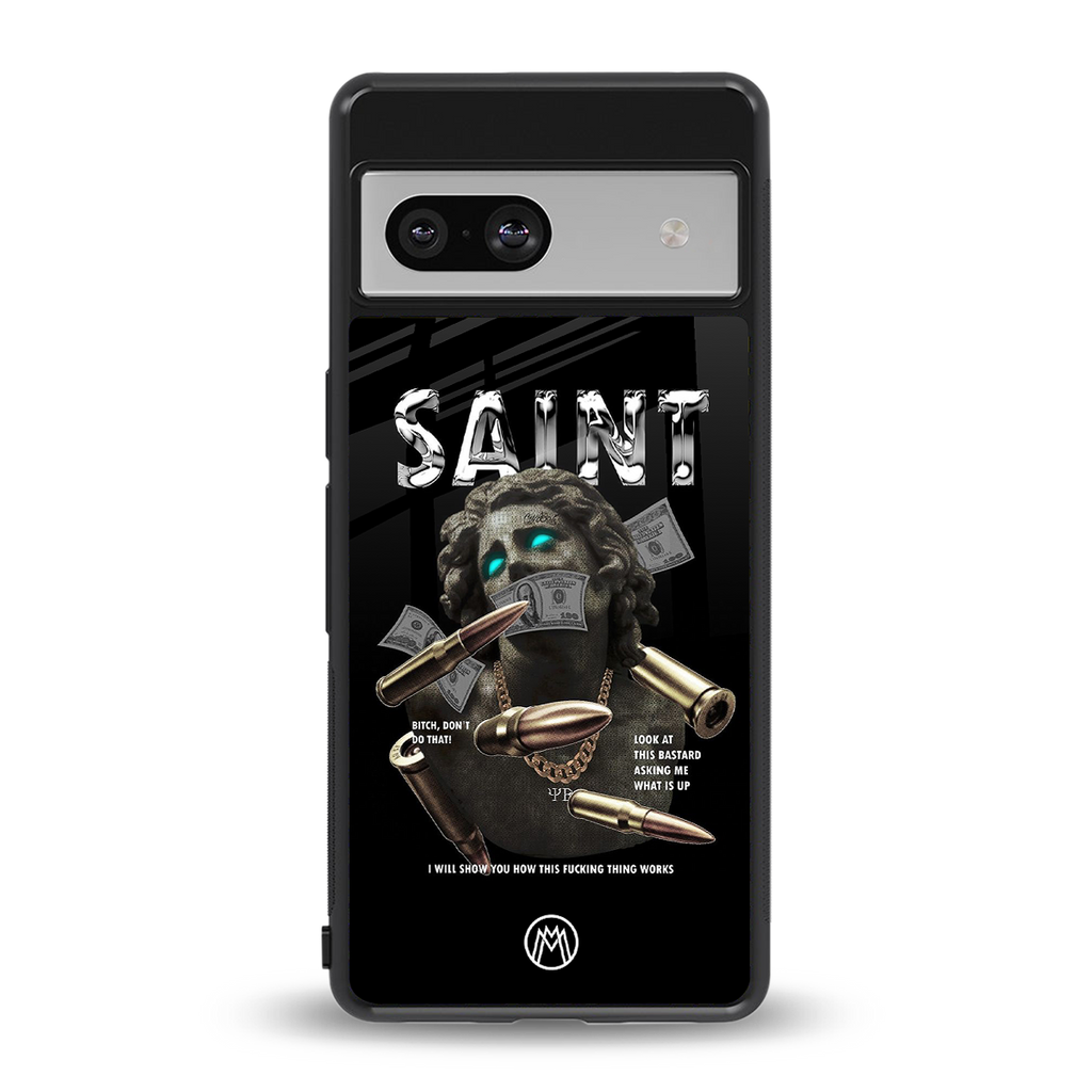 saint back phone cover | glass case for Google Pixel 7