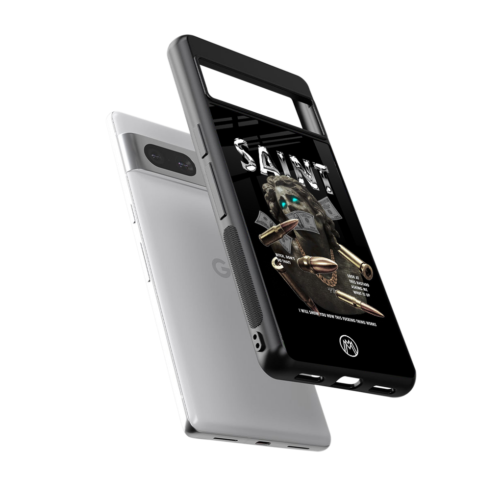 saint back phone cover | glass case for Google Pixel 7