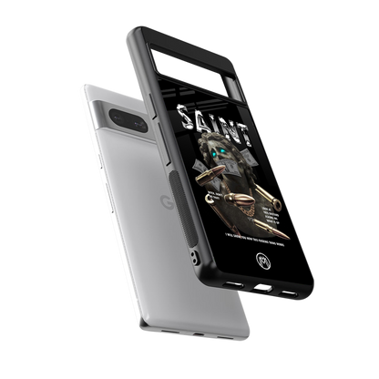 saint back phone cover | glass case for Google Pixel 7A