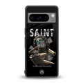 saint back phone cover | glass case for google pixel 8 pro