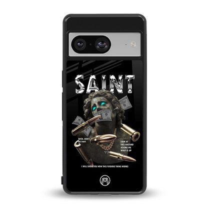 saint back phone cover | glass case for Google Pixel 8
