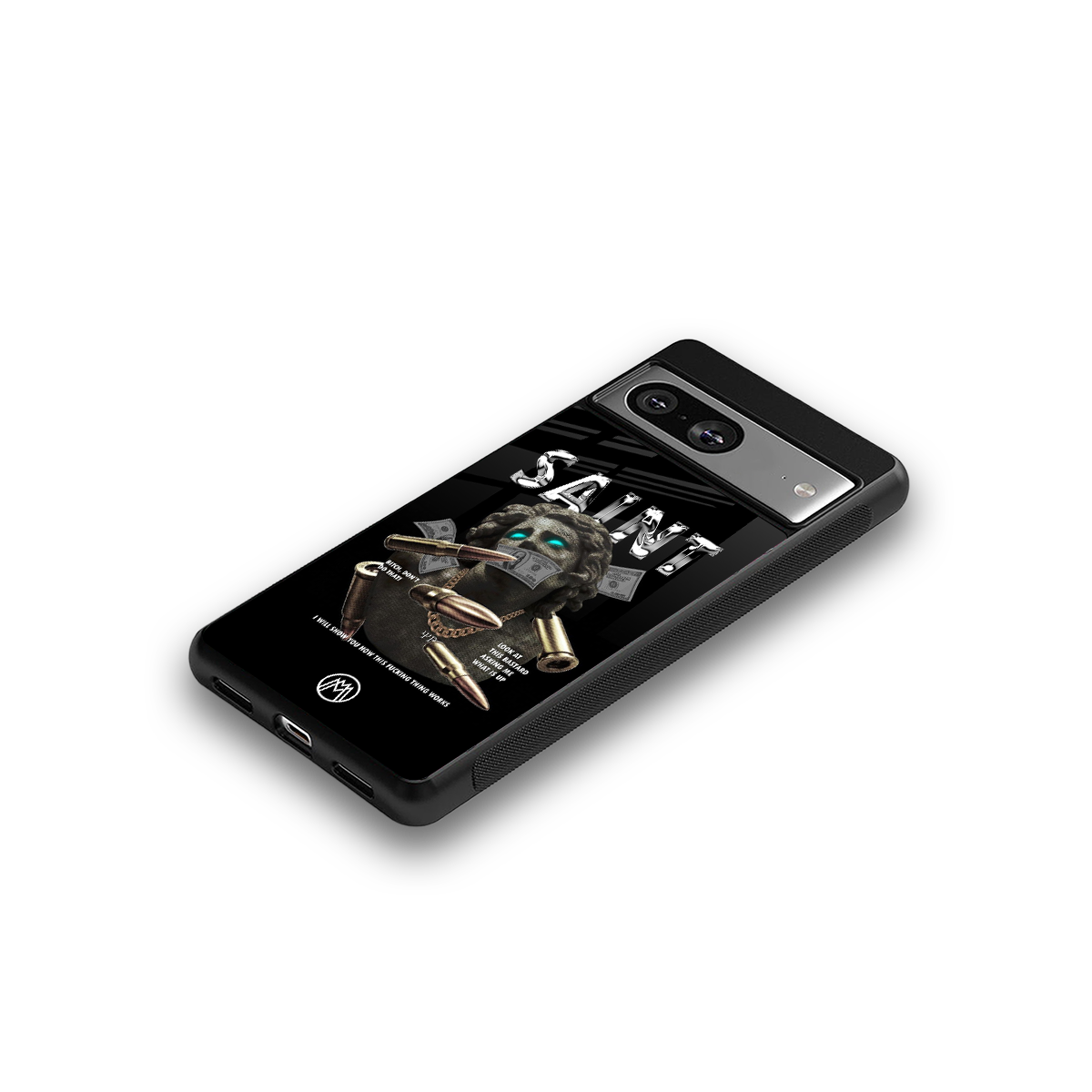saint back phone cover | glass case for Google Pixel 8