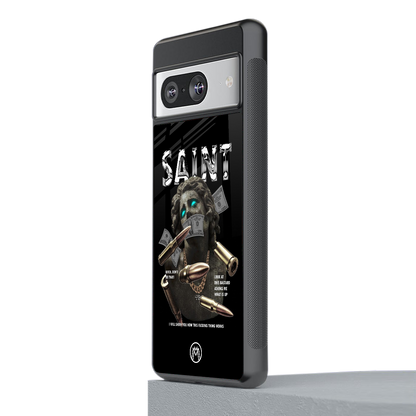 saint back phone cover | glass case for Google Pixel 8