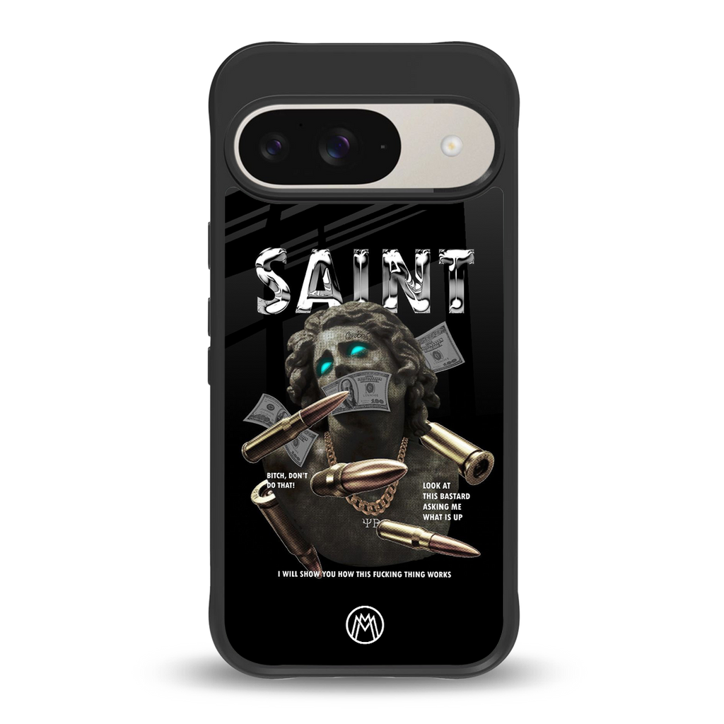 saint back phone cover | glass case for google pixel 9