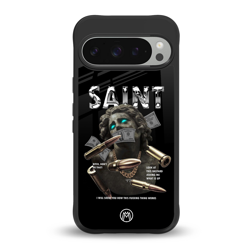 saint back phone cover | glass case for google pixel 9 pro
