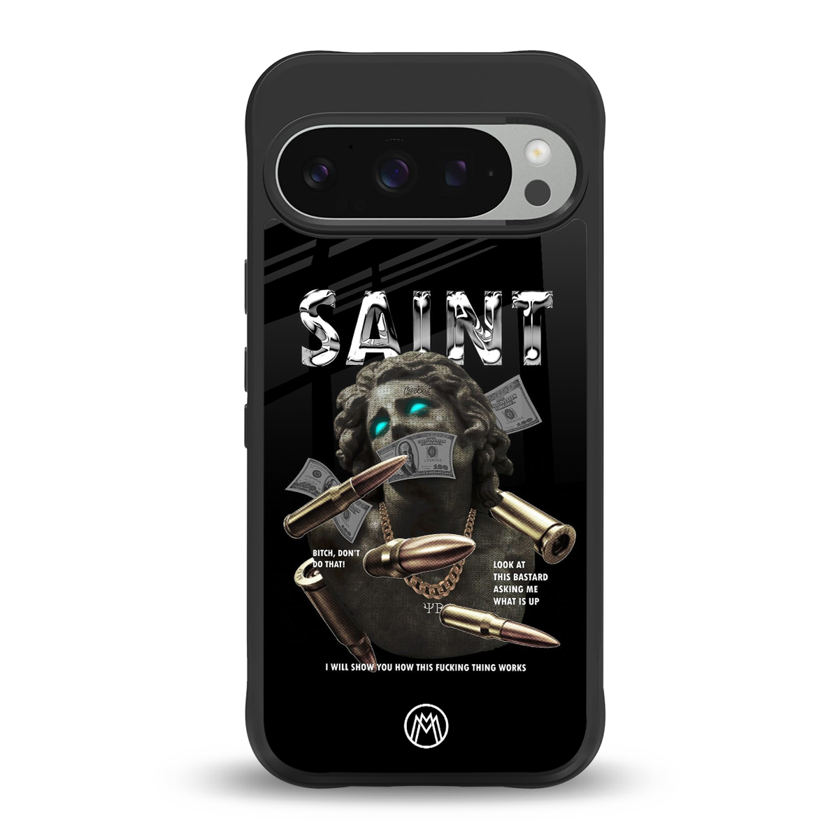 saint back phone cover | glass case for google pixel 9 pro xl