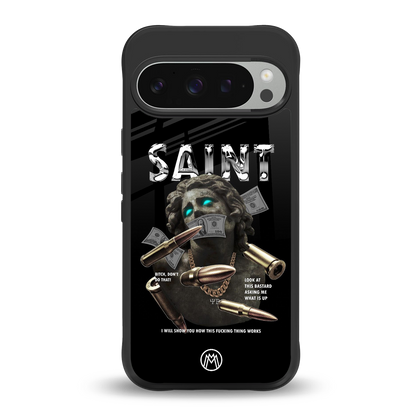 saint back phone cover | glass case for google pixel 9 pro xl