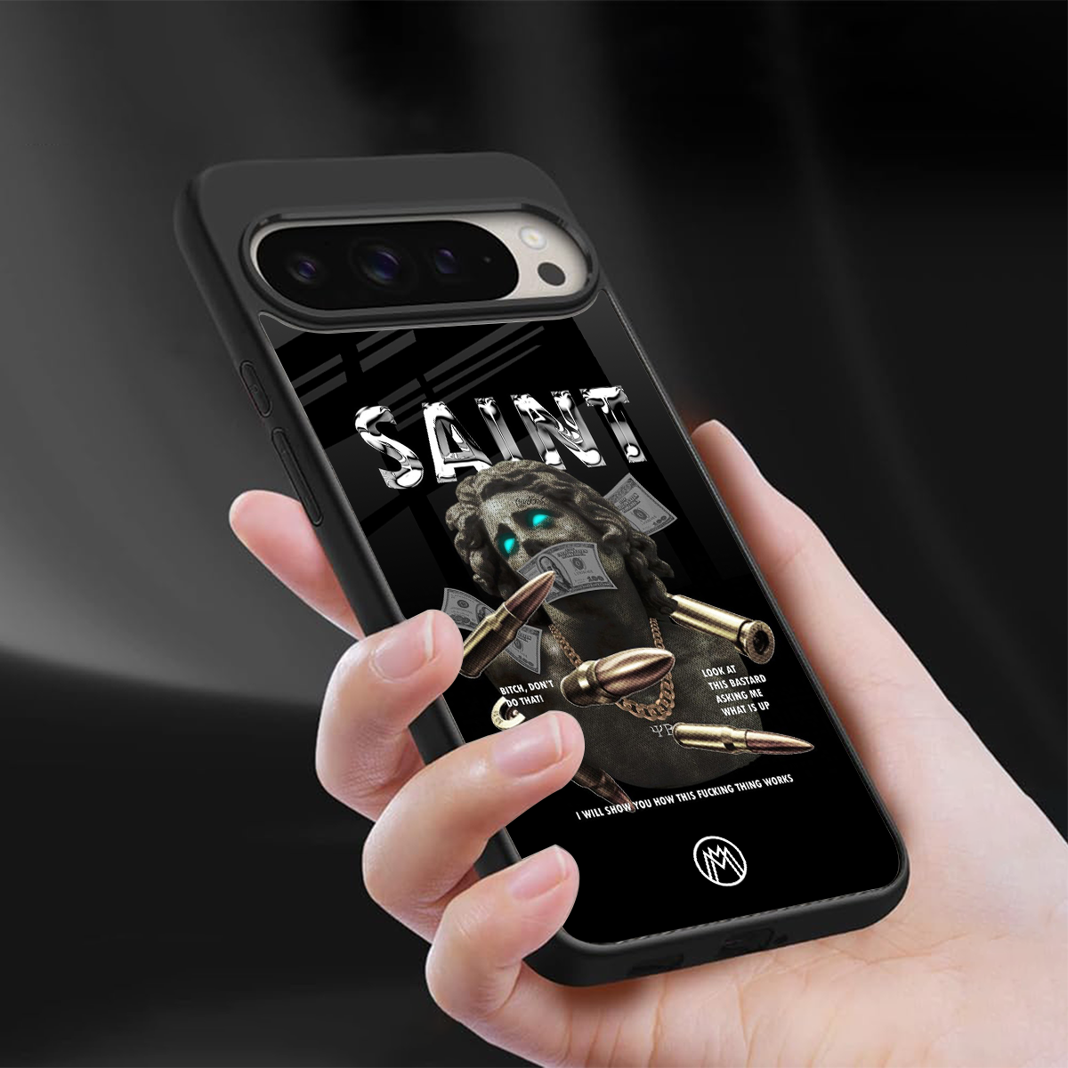 saint back phone cover | glass case for google pixel 9 pro xl