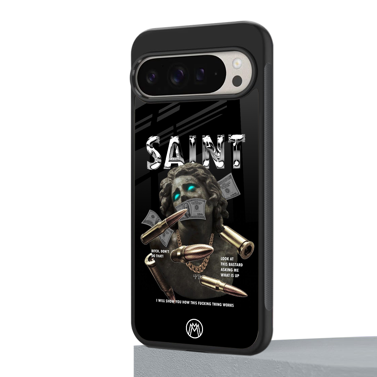 saint back phone cover | glass case for google pixel 9 pro xl