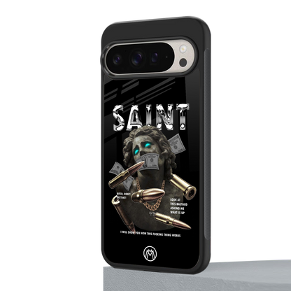 saint back phone cover | glass case for google pixel 9 pro xl