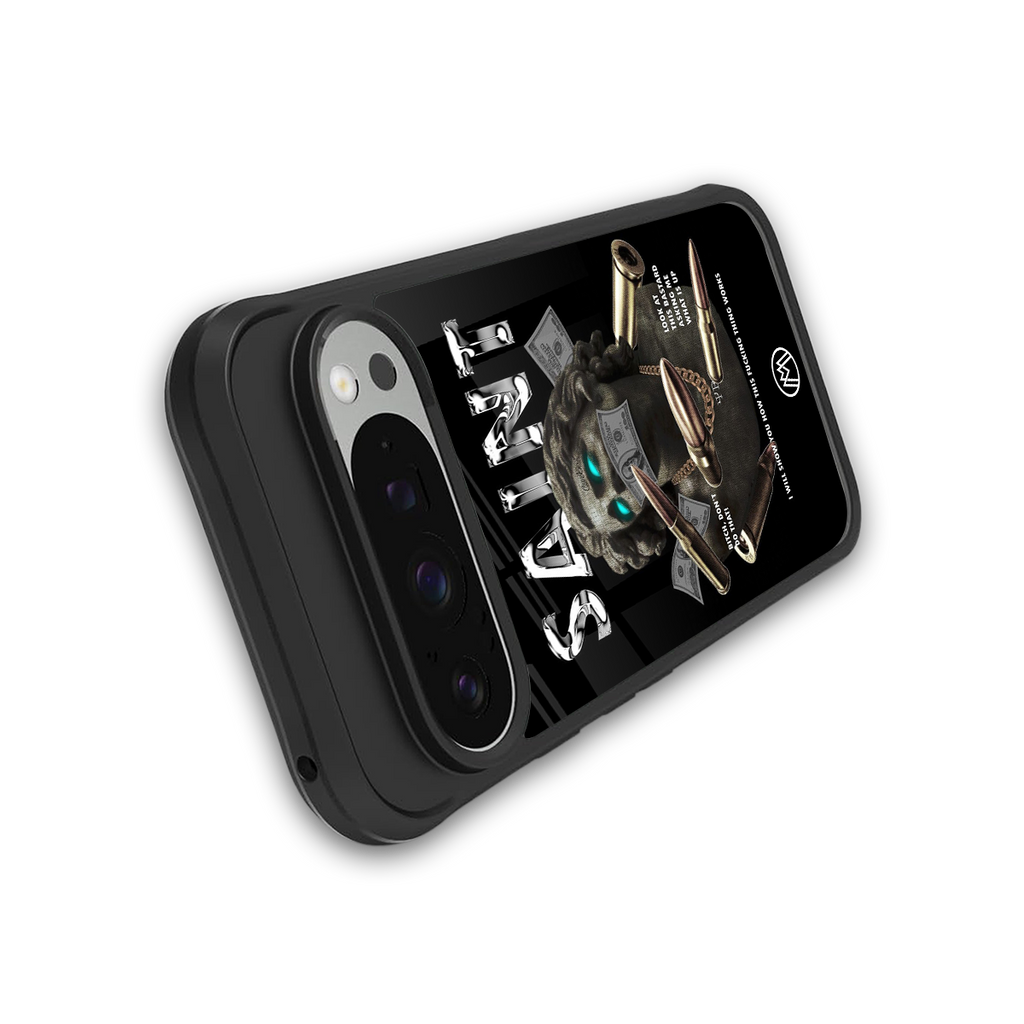 saint back phone cover | glass case for google pixel 9 pro
