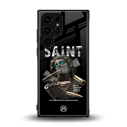 saint back phone cover | glass case for samsung galaxy s24 ultra