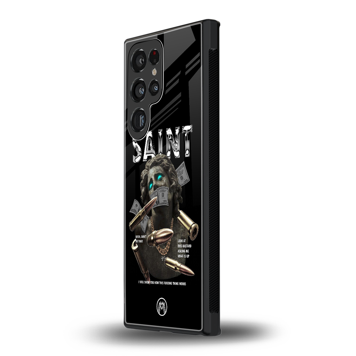 saint back phone cover | glass case for samsung galaxy s23 ultra
