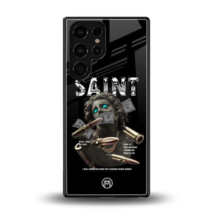 saint back phone cover | glass case for samsung galaxy s25 ultra