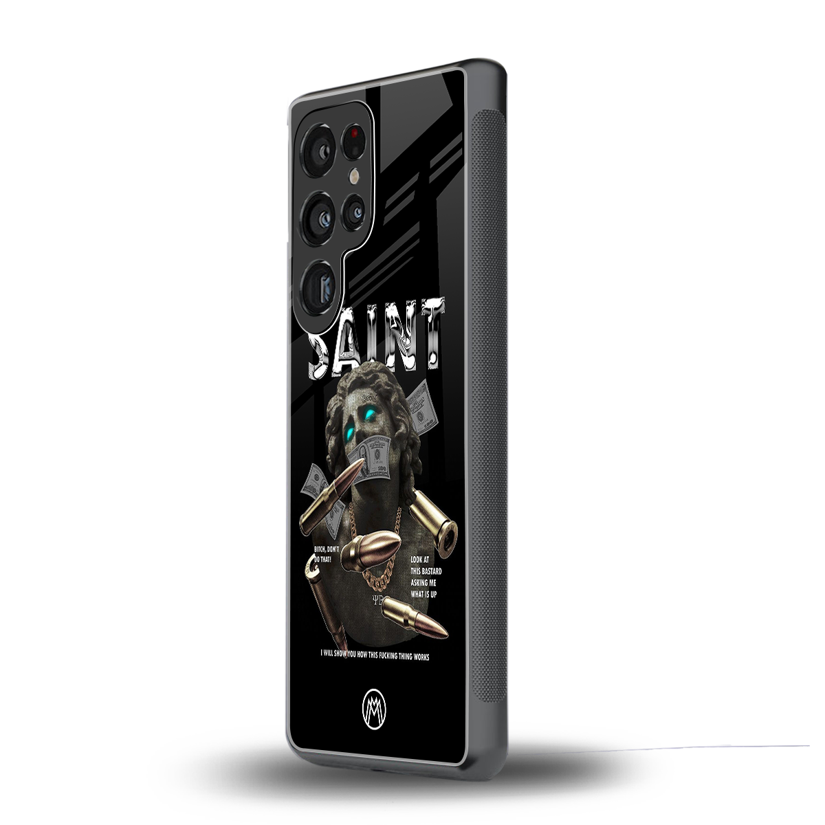 saint back phone cover | glass case for samsung galaxy s25 ultra