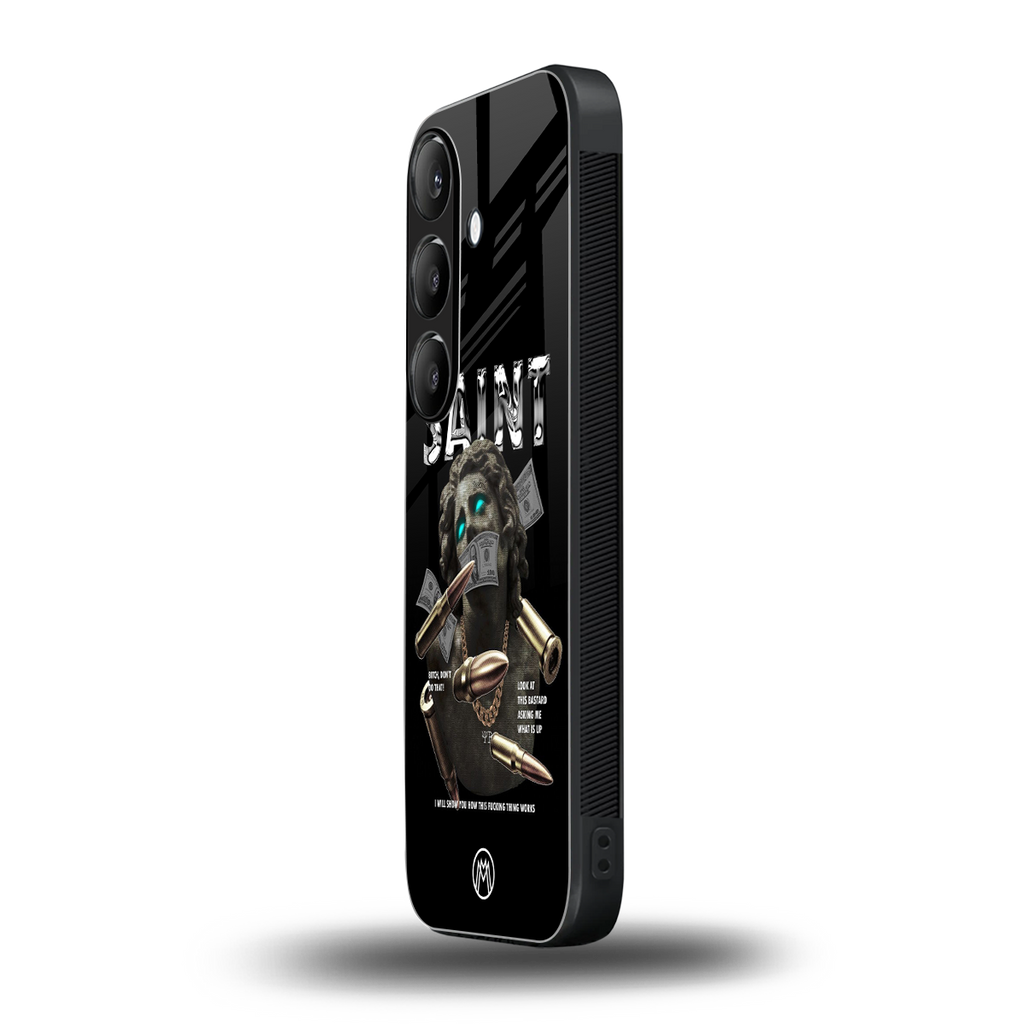 saint back phone cover | glass case for samsung galaxy s25