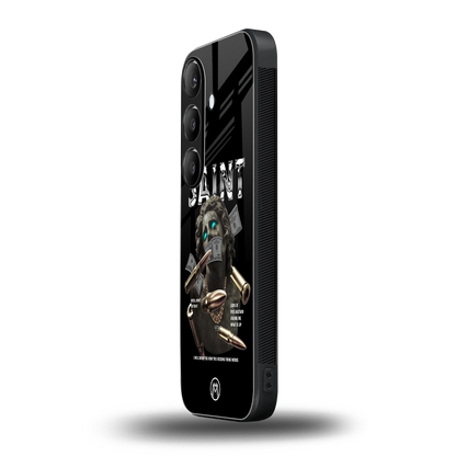 saint back phone cover | glass case for samsung galaxy s23 plus