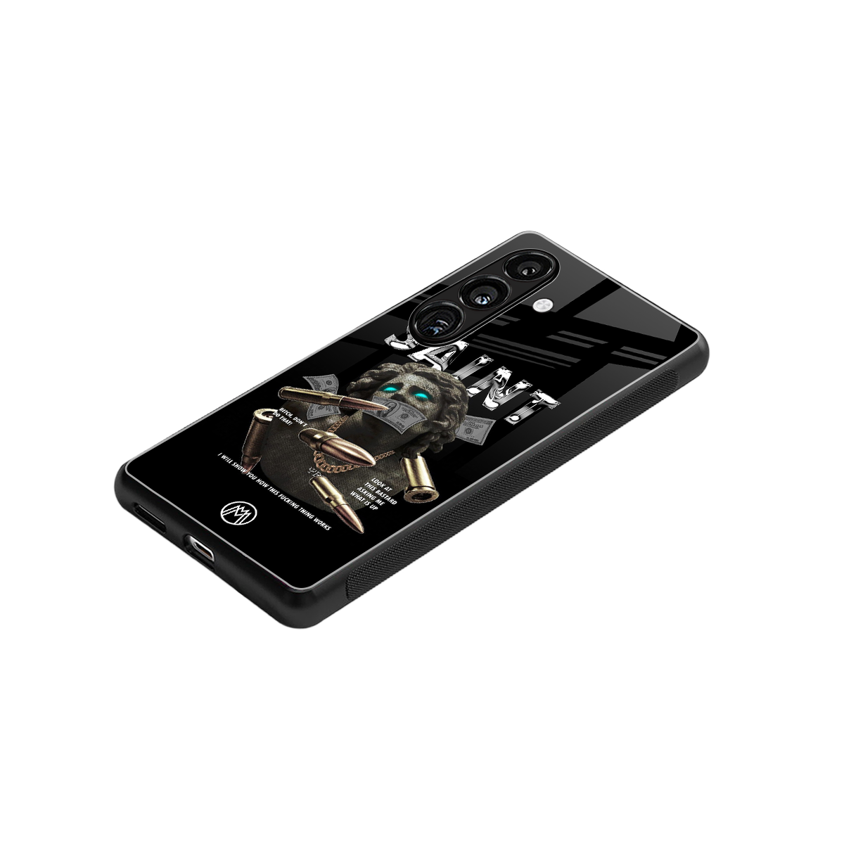 saint back phone cover | glass case for samsung galaxy s24 plus