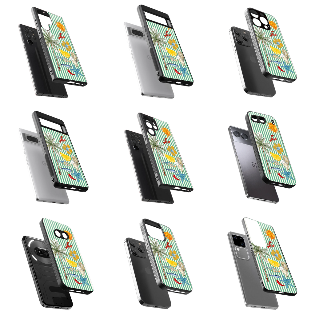 Durable Glass Back Mobile Case for iPhone, Samsung, OnePlus, Google Pixel, Redmi, Vivo, Oppo