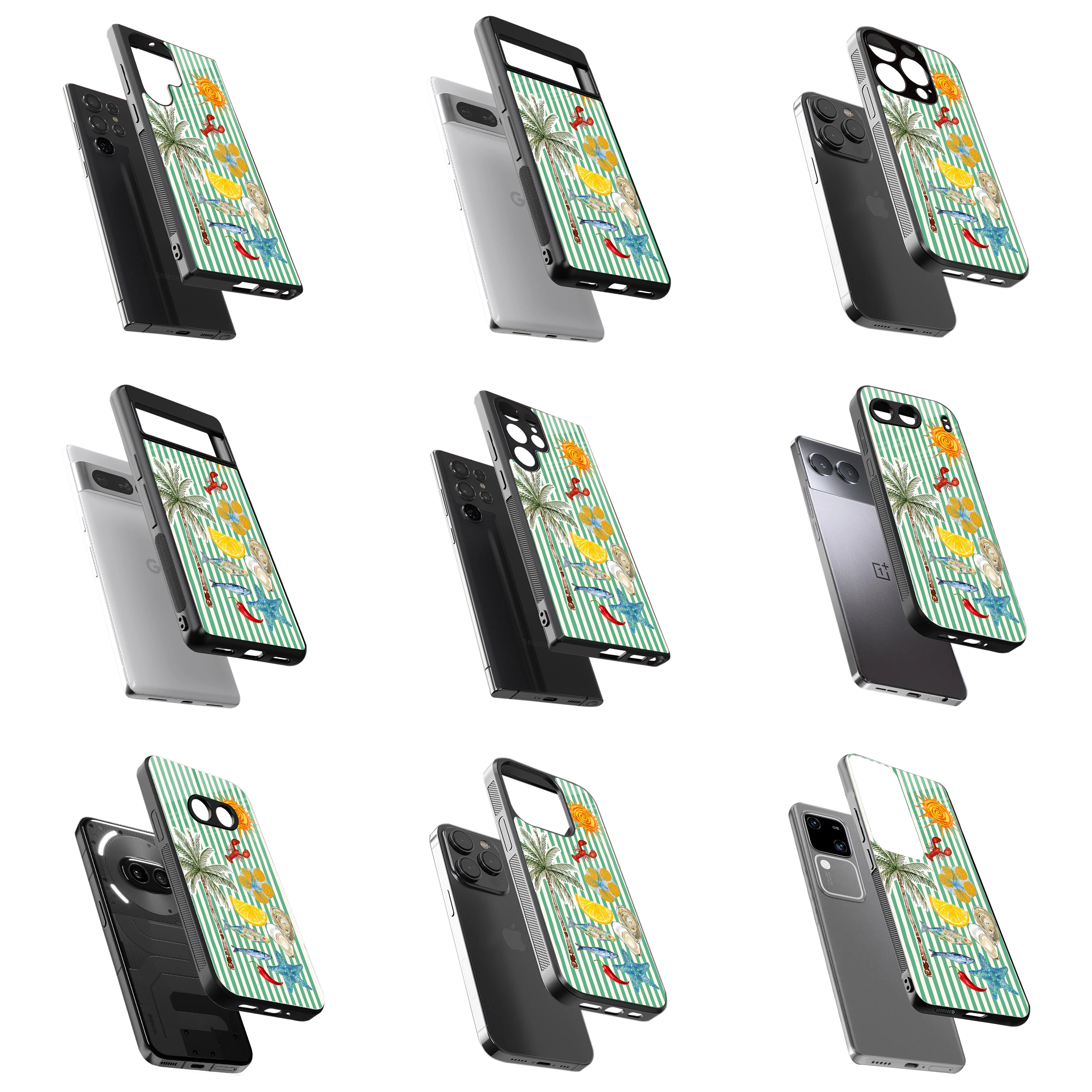 Durable Glass Back Mobile Case for iPhone, Samsung, OnePlus, Google Pixel, Redmi, Vivo, Oppo