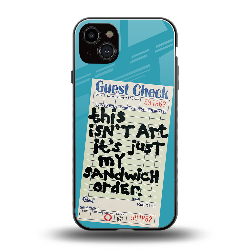 sandwich order back phone cover | glass case for iphone 15 plus
