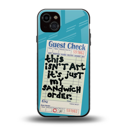 sandwich order back phone cover | glass case for iphone 15 plus