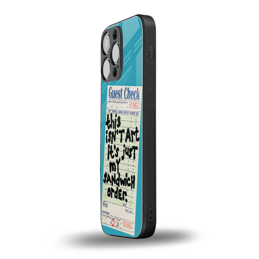 sandwich order back phone cover | glass case for iphone 15 pro max